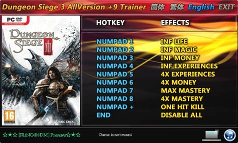 dungeon siege 3 trainer